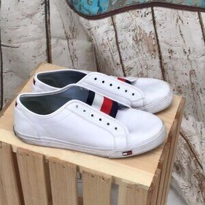 White 8.5M Tommy Hilfiger Women's Anni Slip-On Casual Sneakers Low Top Leather S